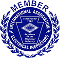 Blue circular seal logo for the International Association of Electrical Inspectors (IAEI).